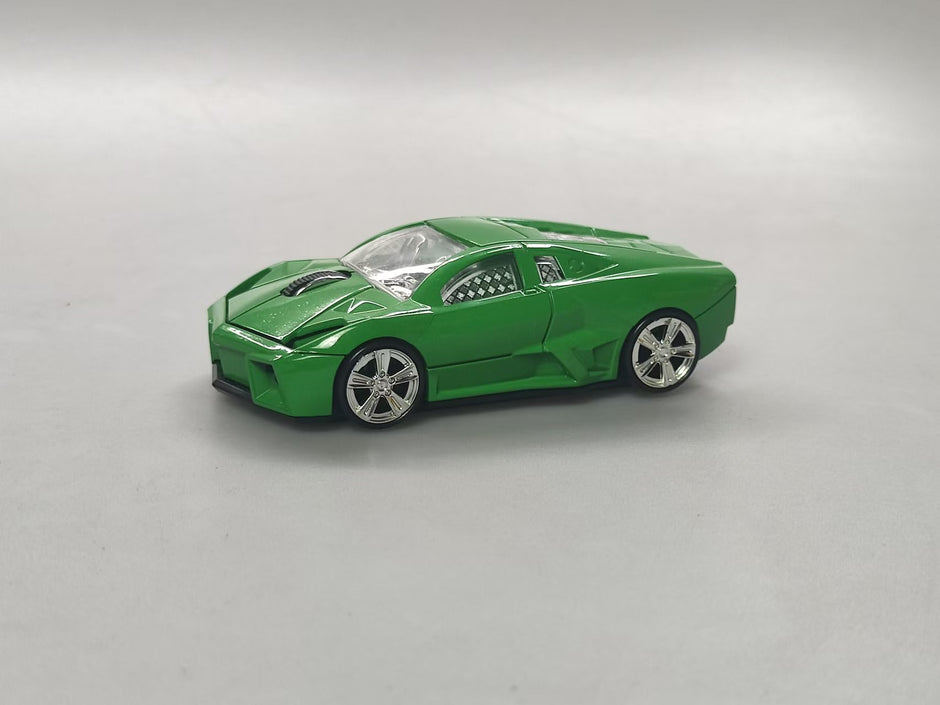 Wireless Bluetooth Mouse Sports Car Style 2.4GHz LED Light Glossy Decoration Desktop Laptop Computer Mouse Optical Mice (Green)
