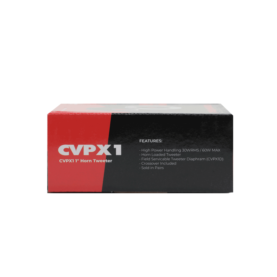 The image displays a rectangular product box for the CVPX1 1