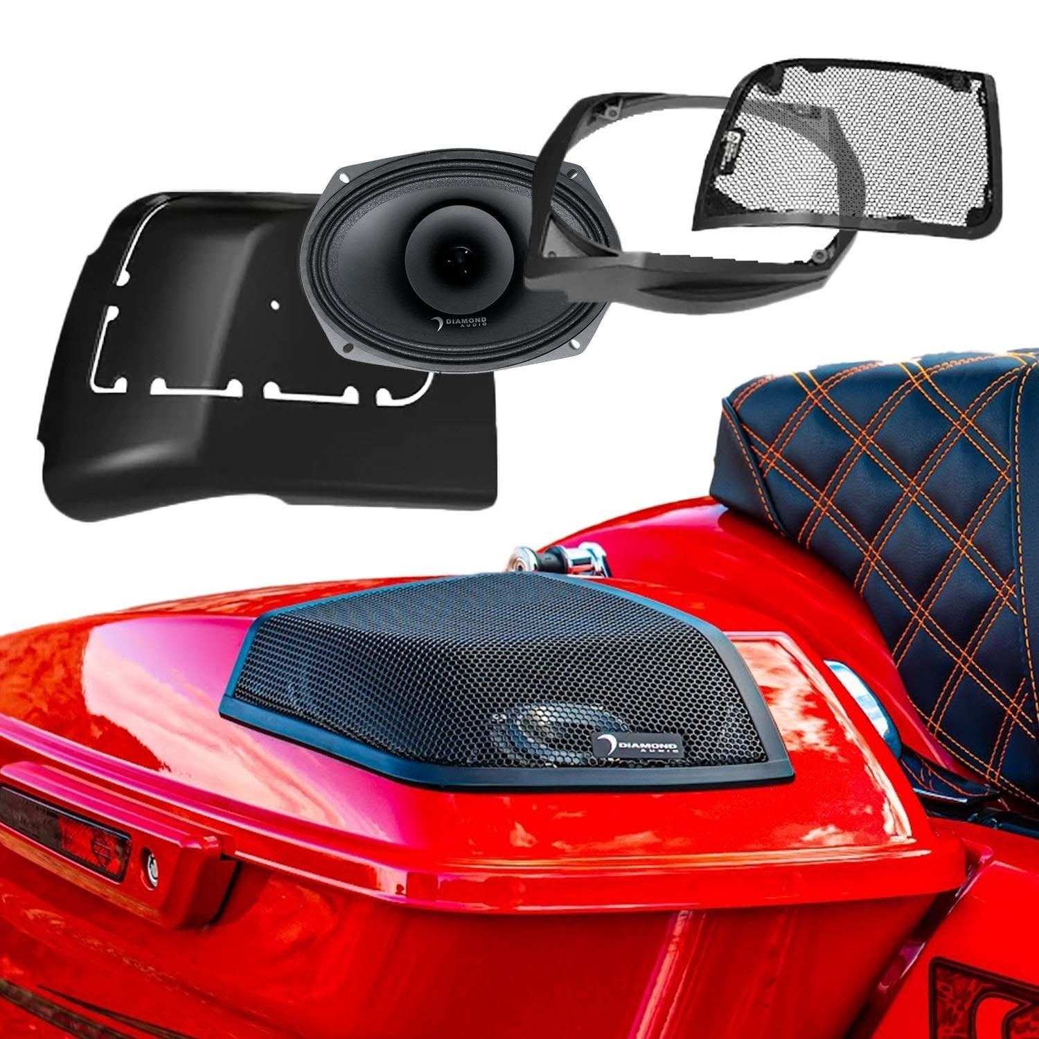 2014 - 2023 Harley Davidson® Cut In Lid Kit with MP694 (4Ω) Speaker - MSMP694LK - MSMP694LK - Diamond Audio