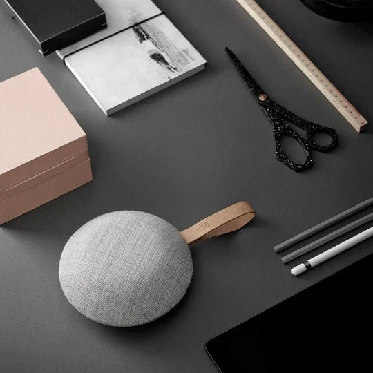 Vifa Reykjavik - Bluetooth Speaker| Nordic Design | Perfect Portable Wireless Speaker for Apple iPhone iOS and Samsung Android (Sandstone Grey)