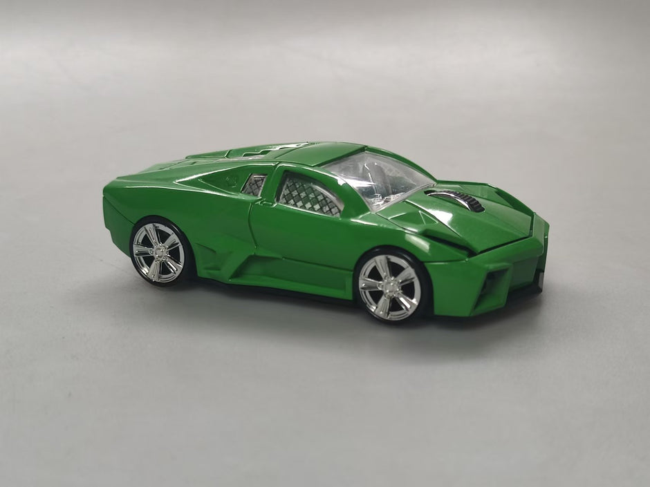 Wireless Bluetooth Mouse Sports Car Style 2.4GHz LED Light Glossy Decoration Desktop Laptop Computer Mouse Optical Mice (Green)