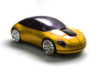 Car-Shaped Bluetooth Wireless Mouse, 2.4GHz Optical, 2-Button, USB Compatible, PC and Laptop (Yellow)