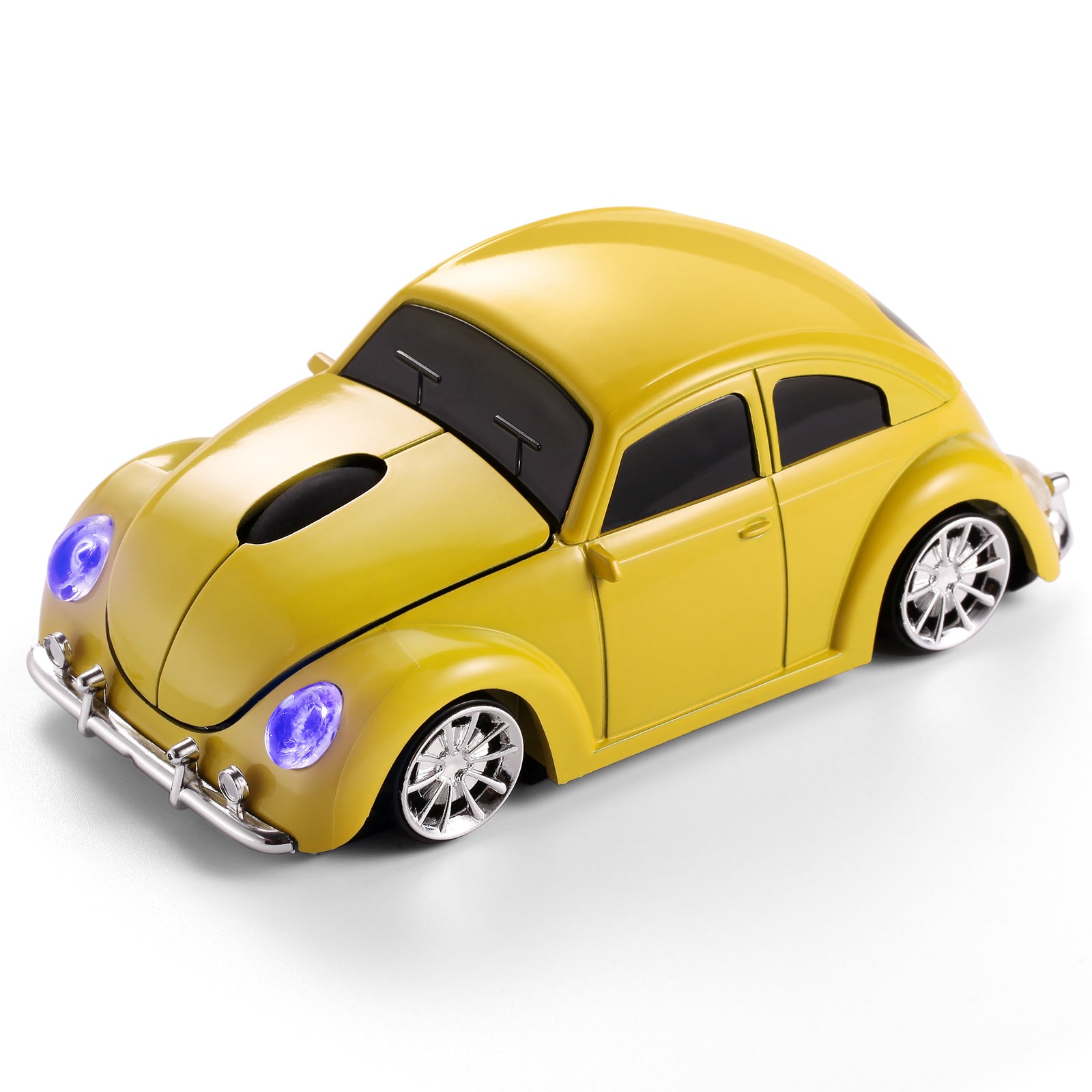 Wireless Mouse BluetoothCompatible with iOS Windows Android - Works with Computer, Laptop, Tablet, Mobile Phone - Universal Bluetooth/USB Receiver Connectivity (VW01, Lemon Yellow)