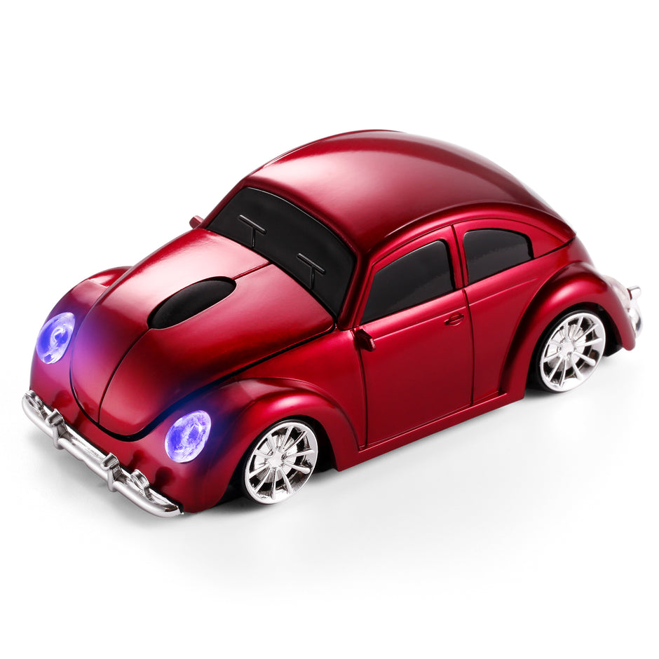 Wireless Mouse Bluetooth Compatible with iOS Windows Android - Works with Computer, Laptop, Tablet, Mobile Phone - Universal Bluetooth/USB Receiver Connectivity (VW01-RR, Ruby Red)