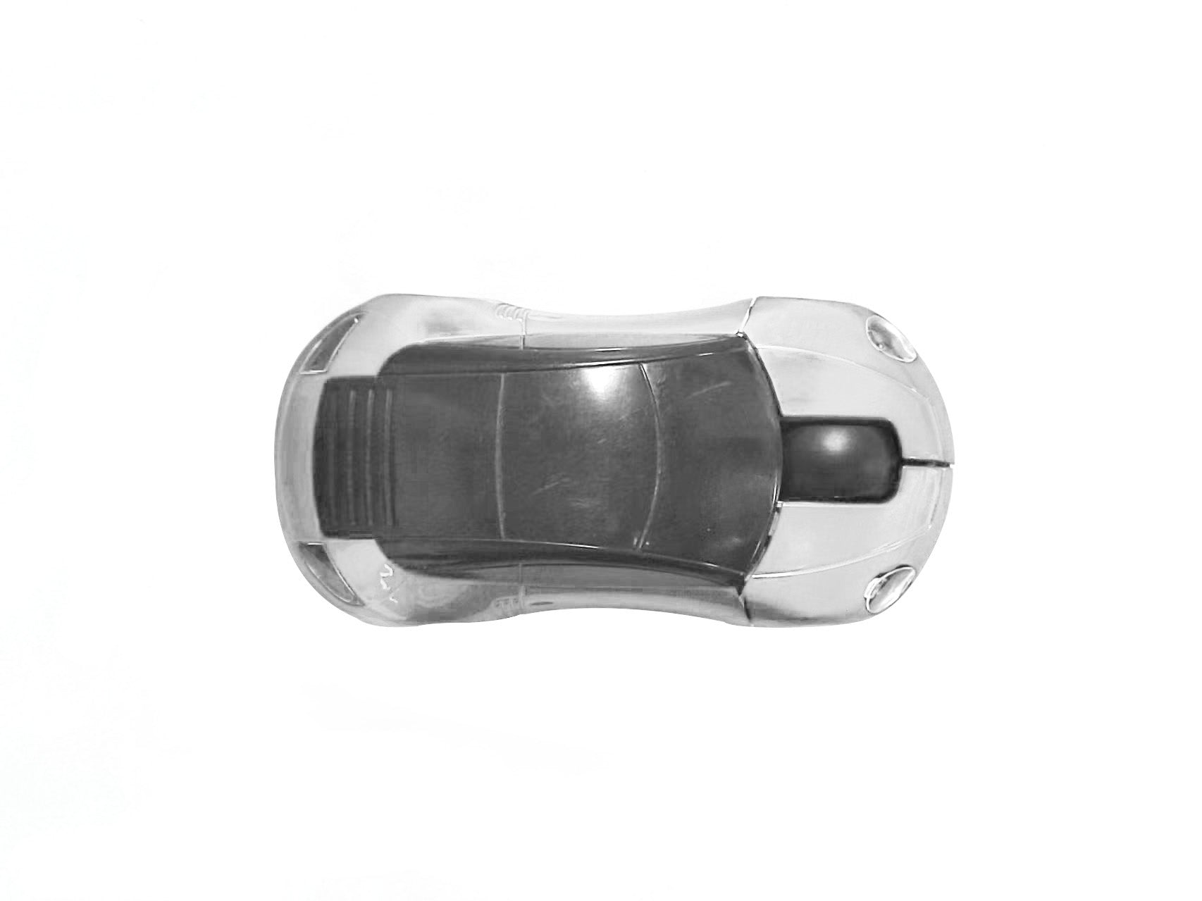 Car-Shaped Bluetooth Wireless Mouse, 2.4GHz Optical, 2-Button, USB Compatible, PC and Laptop (White)