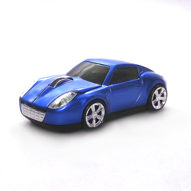 Wireless Mouse looks like Maserati 2.4GHz LED Light Computer Mouse Optical Decoration Desktop Laptop Glossy (Blue)
