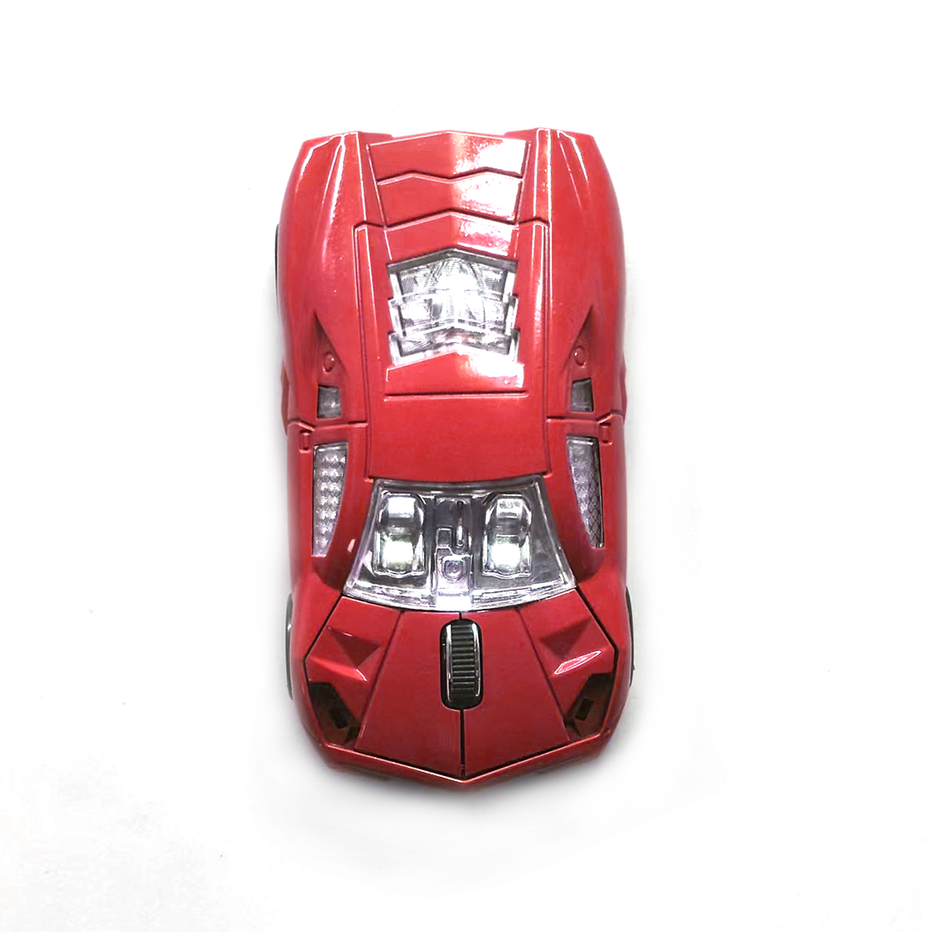 Wireless Bluetooth Mouse looks like Lamborghini 2.4GHz LED Light Glossy Decoration Desktop Laptop Computer Mouse Optical Mice (Red)