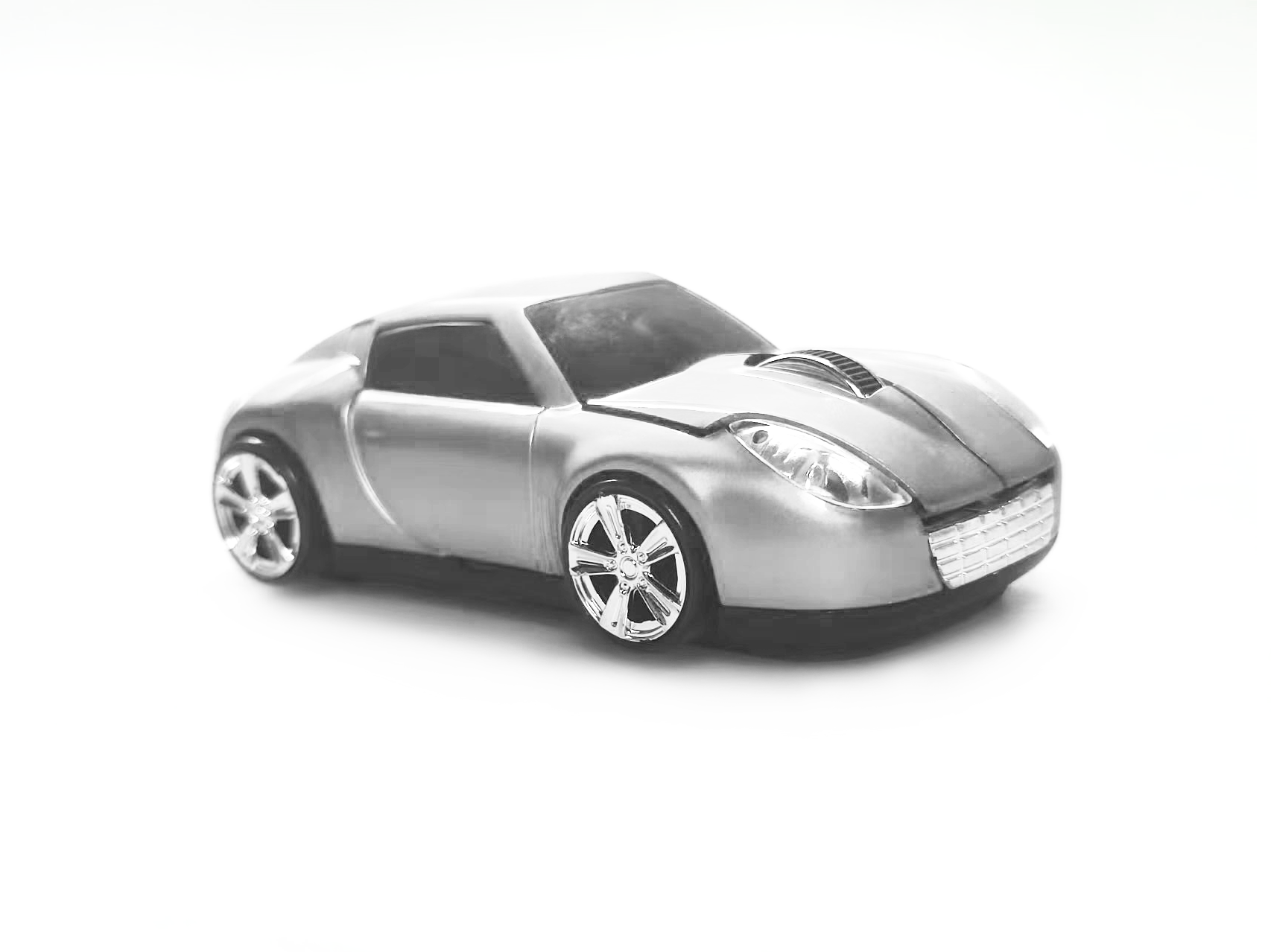 Sports Car Shaped Wireless Mouse 2.4GHz LED Light Computer Mouse Optical Decoration Desktop Laptop Glossy (White)