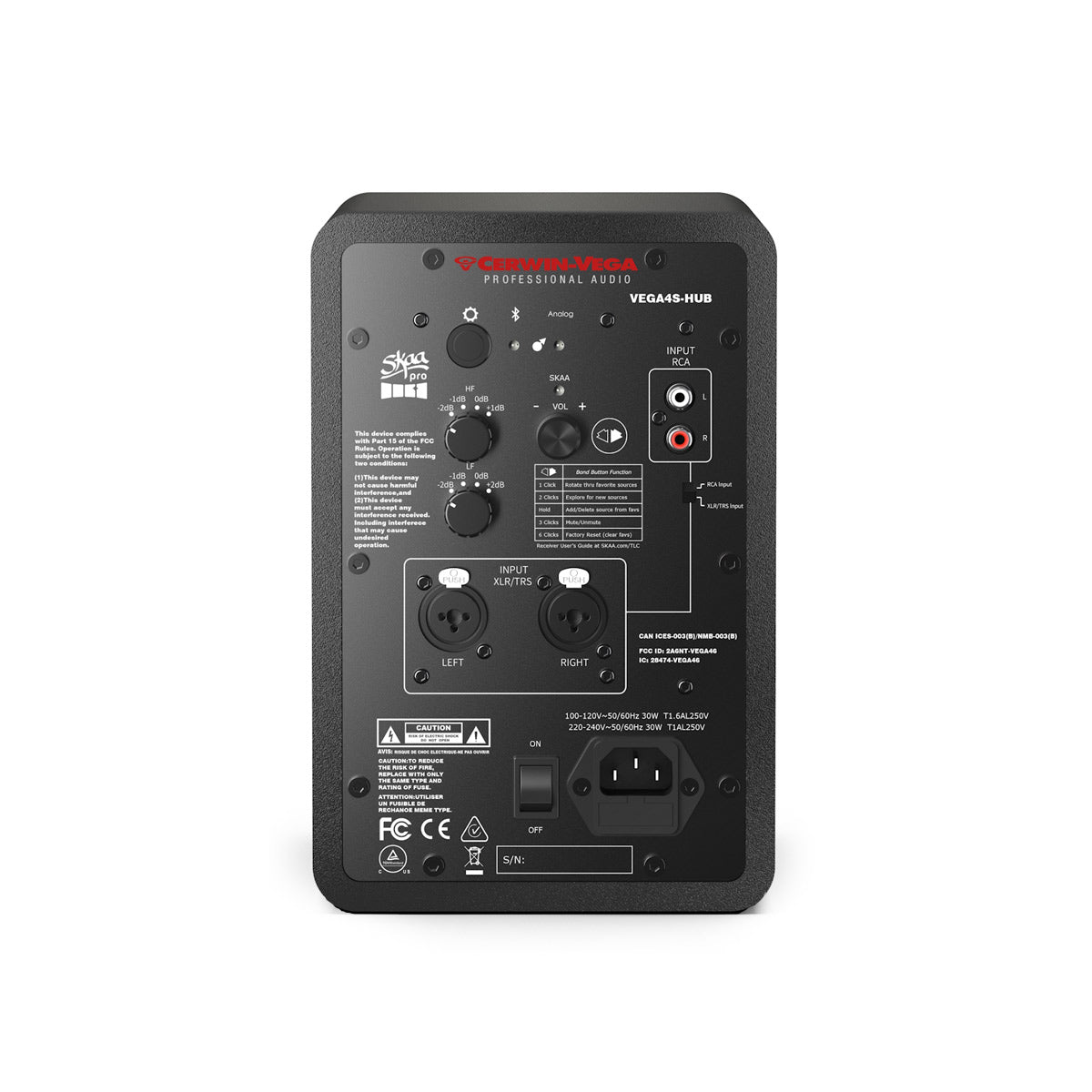 VEGA4SB-PR  4” 2-WAY STUDIO MONITOR PAIR (HUB/SAT)