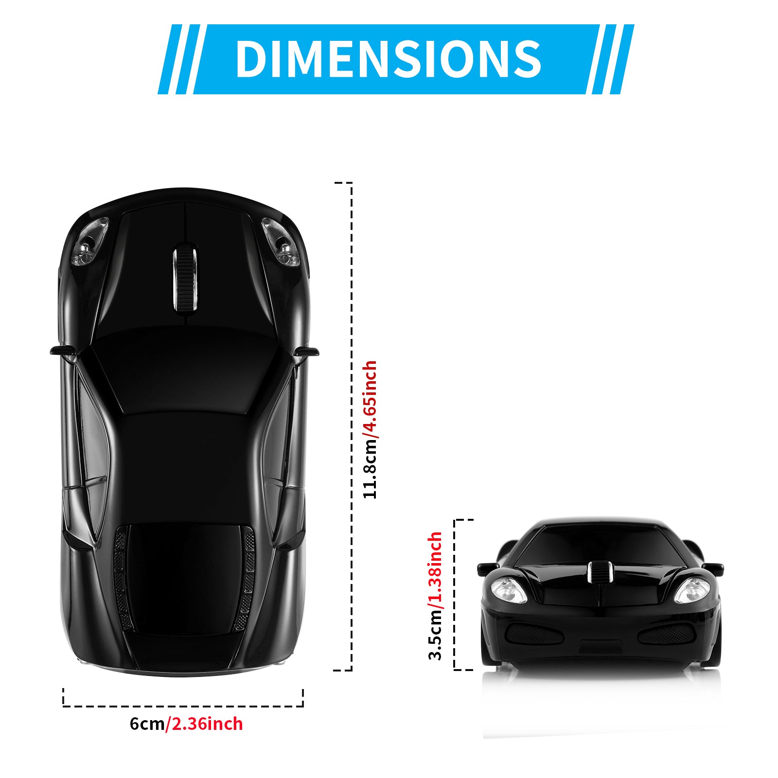 Certified Wireless Mouse Compatible with iOS Windows Android - Works with Computer, Laptop, Tablet, Mobile Phone - Universal Bluetooth/USB Receiver Connectivity (F1-NB, Nero Black)