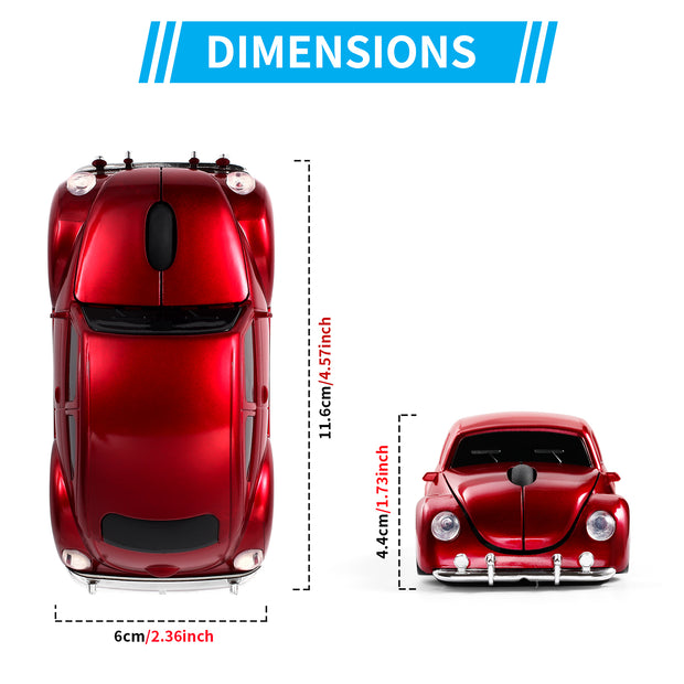 Wireless Mouse Bluetooth Compatible with iOS Windows Android - Works with Computer, Laptop, Tablet, Mobile Phone - Universal Bluetooth/USB Receiver Connectivity (VW01-RR, Ruby Red)