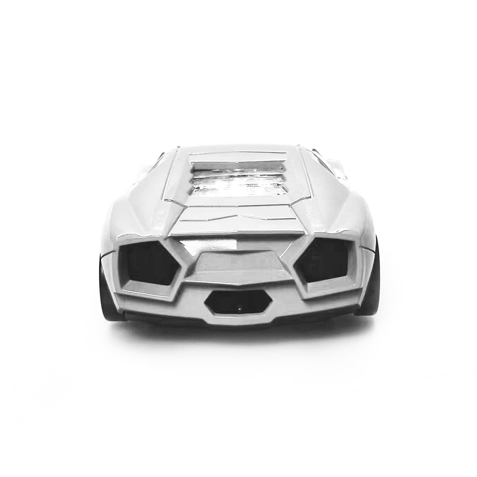 Wireless Bluetooth Mouse looks like Lamborghini 2.4GHz LED Light Glossy Decoration Desktop Laptop Computer Mouse Optical Mice (White)