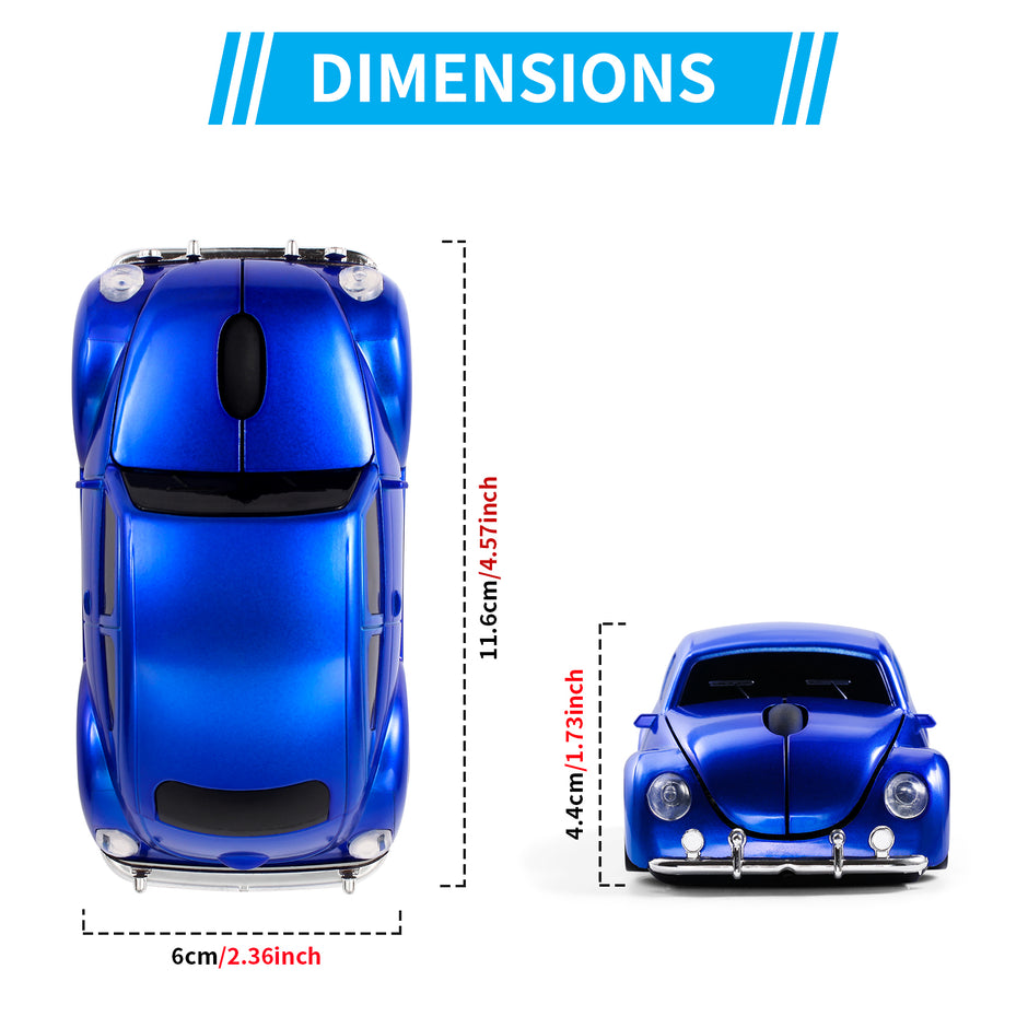 Wireless Mouse Bluetooth Compatible with iOS Windows Android - Works with Computer, Laptop, Tablet, Mobile Phone - Universal Bluetooth/USB Receiver Connectivity (VW01-PB, Pastel Blue)