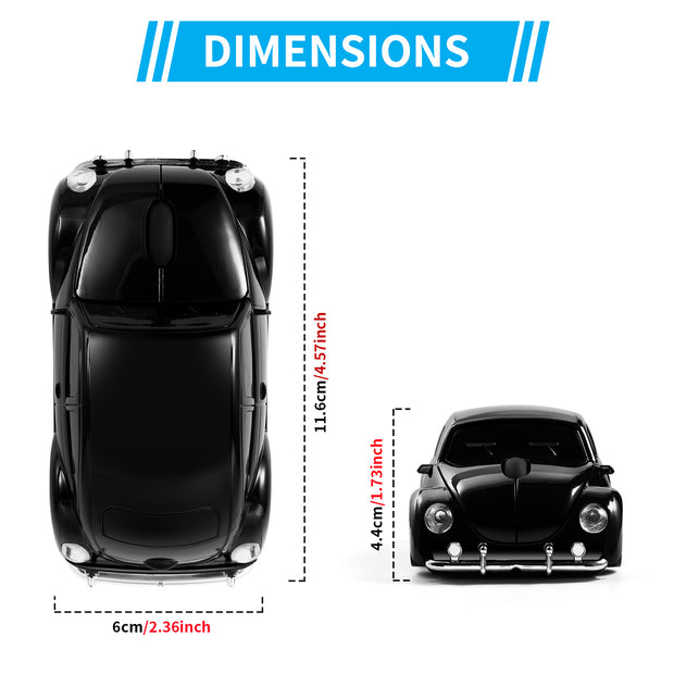 Wireless Bluetooth Mouse Compatible with iOS Windows Android - Works with Computer, Laptop, Tablet, Mobile Phone - Universal Bluetooth/USB Receiver Connectivity (VW01-BLK, Black)