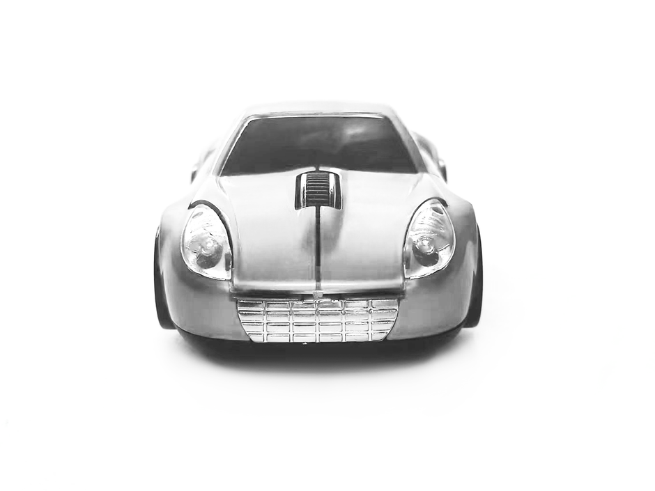 Sports Car Shaped Wireless Mouse 2.4GHz LED Light Computer Mouse Optical Decoration Desktop Laptop Glossy (White)