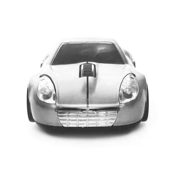 Sports Car Shaped Wireless Mouse 2.4GHz LED Light Computer Mouse Optical Decoration Desktop Laptop Glossy (White)