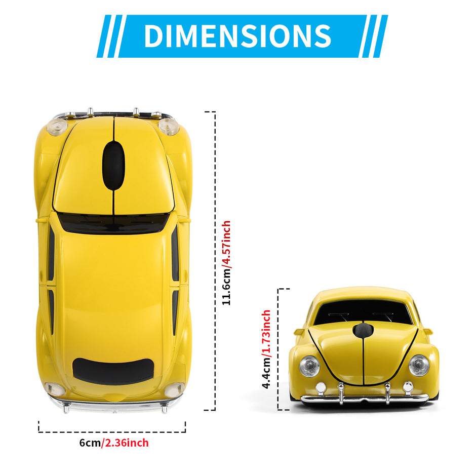 Wireless Mouse BluetoothCompatible with iOS Windows Android - Works with Computer, Laptop, Tablet, Mobile Phone - Universal Bluetooth/USB Receiver Connectivity (VW01, Lemon Yellow)