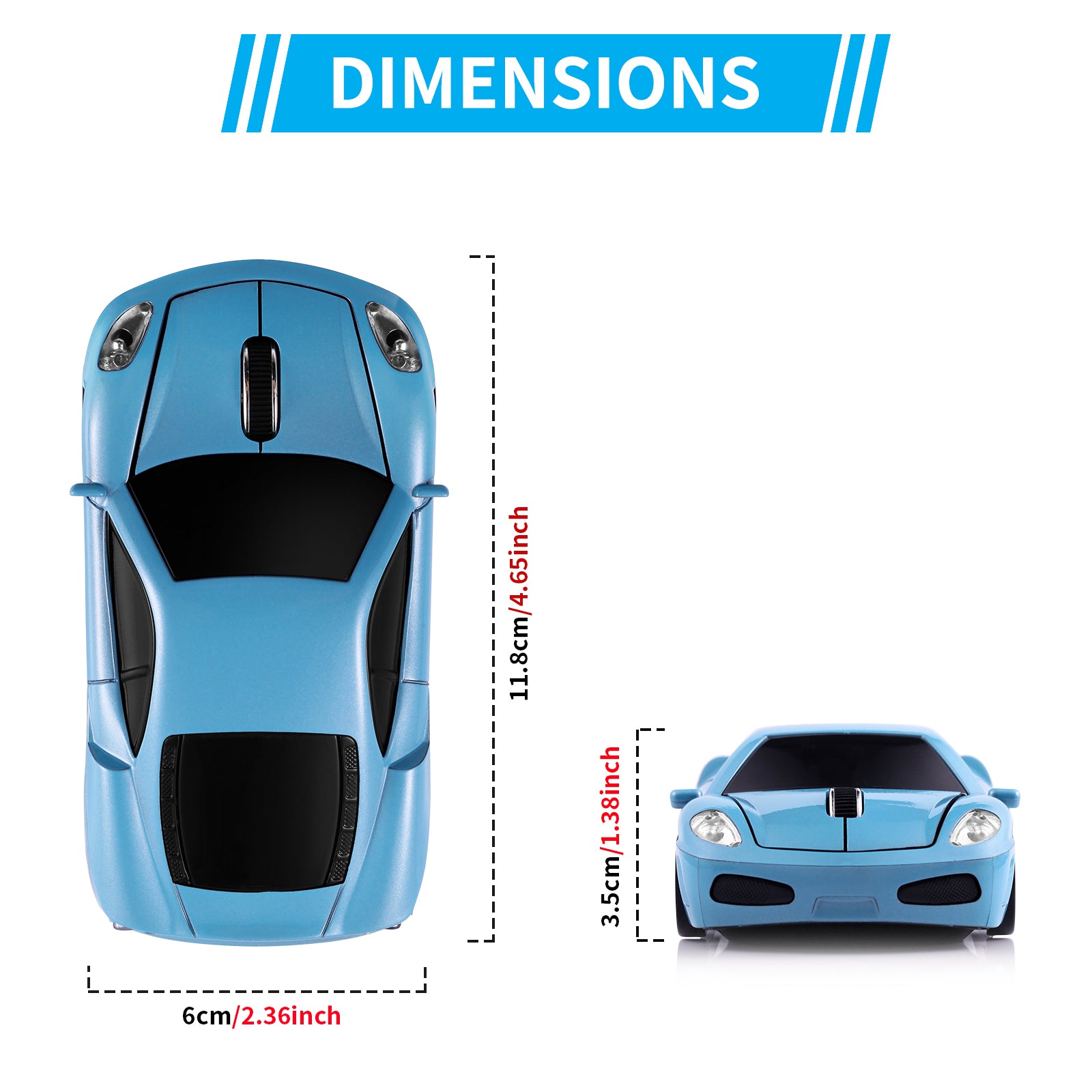 Wireless Mouse Bluetooth Compatible with iOS Windows Android - Works with Computer, Laptop, Tablet, Mobile Phone - Universal Bluetooth/USB Receiver Connectivity (F1-TFB, Tour de France Blue)