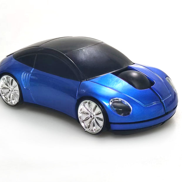 Car Bluetooth Wireless Mouse, 2.4GHz Optical, 2-Button, USB Compatible, PC and Laptop (Blue)