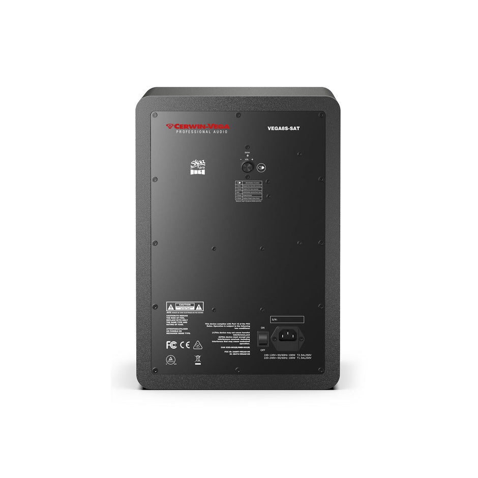 VEGA8SB-PR  8” 2-WAY STUDIO MONITOR PAIR (HUB/SAT)