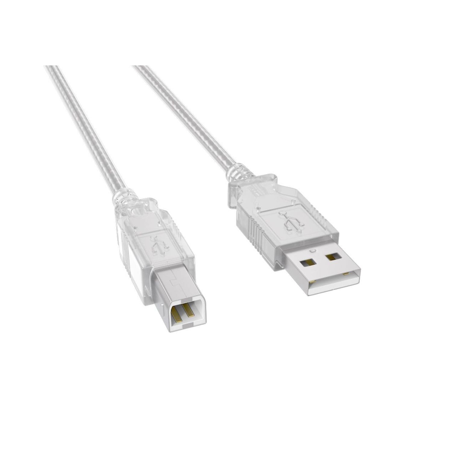 Certified USPR6 6' USB to USB-B Printer Cable - Clear