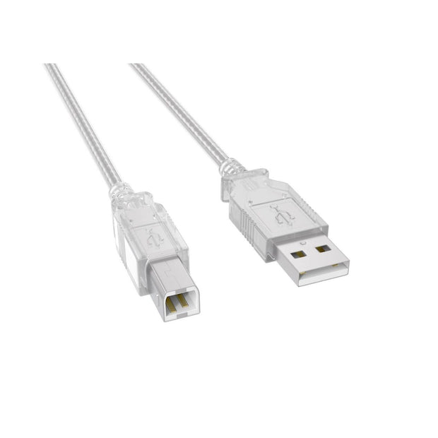 Certified USPR6 6' USB to USB-B Printer Cable - Clear