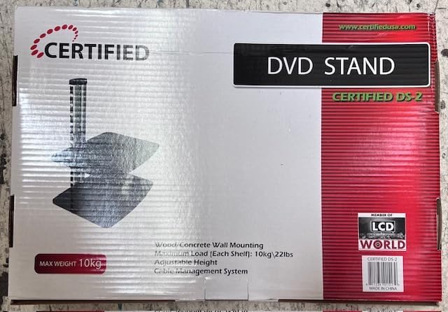 Certified DS2 Double AV Component Shelving System - Heavy Duty, Adjustable Audio Video Stand for Receiver, DVD Player, Gaming Console - Sturdy and Stylish Entertainment Storage Solution