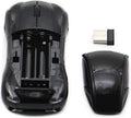 Car Wireless Bluetooth Mouse Sports Car Shaped 2.4GHz LED Light Computer Optical Mouse Decoration Desktop Laptop Glossy (Black)