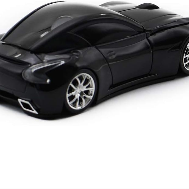 Car Wireless Bluetooth Mouse Sports Car Shaped 2.4GHz LED Light Computer Optical Mouse Decoration Desktop Laptop Glossy (Black)
