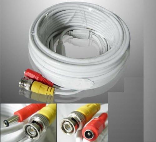 Certified 100 Feet (30m) Video Power Security Camera Cable for CCTV Surveillance, Power & BNC Video Cable Scblpwrbnc-30