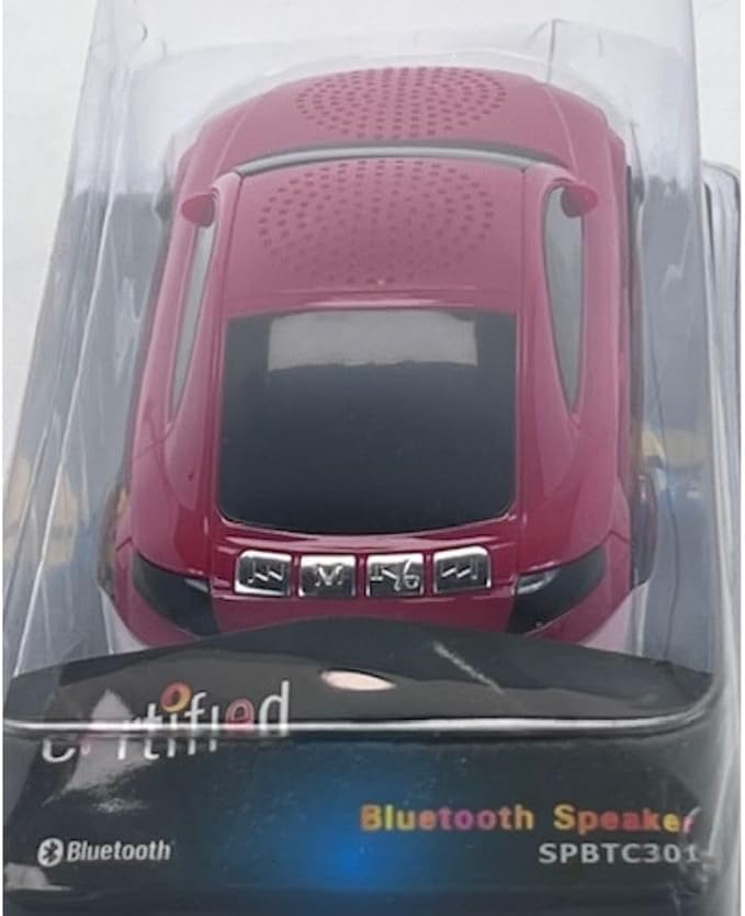 Certified Bluetooth Speaker, Digital Accessories, Red Sport's Car Sedan Design - Style # SPBTC301R