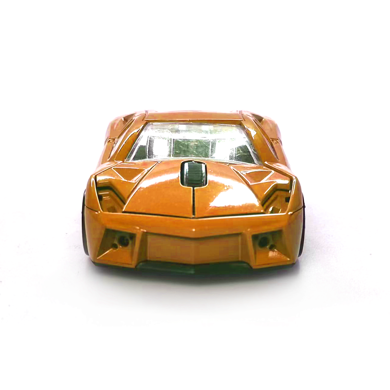 Wireless Bluetooth Mouse Sports Car Style 2.4GHz LED Light Glossy Decoration Desktop Laptop Computer Mouse Optical Mice (Orange)