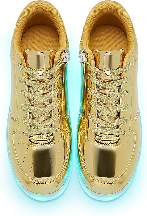 Certified Women's Led Light Up Sneaker, Glowing Gold, 5.5