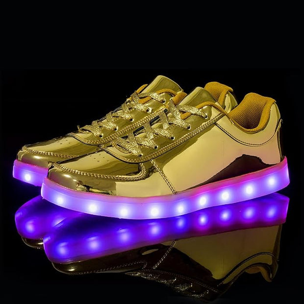 Certified Women's Led Light Up Sneaker, Glowing Gold Size 8