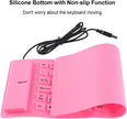 Foldable Silicone Keyboard, USB Keyboard, Wired Keyboard, 85 Keys USB Wired Waterproof Folding Silicone Keyboard for PC Laptop Notebook Pink