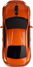 Certified Wireless Computer Mouse - Computer Accessories - Orange Wirelesss Mouse, Sport's Car Design with LED Lights - Style# T95910