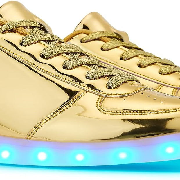 Certified Women's Led Light Up Sneaker, Glowing Gold, 10