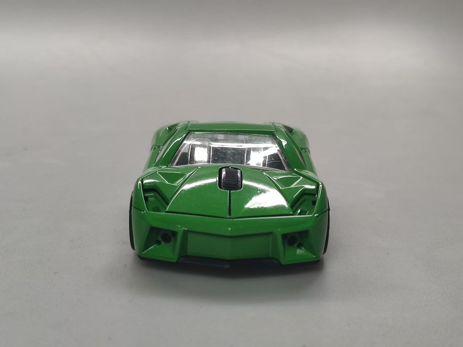 Wireless Bluetooth Mouse Sports Car Style 2.4GHz LED Light Glossy Decoration Desktop Laptop Computer Mouse Optical Mice (Green)
