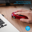 Certified Wireless Mouse Compatible with iOS Windows Android - Works with Computer, Laptop, Tablet, Mobile Phone - Universal Bluetooth/USB Receiver Connectivity (AM01-CR, Chili Red)
