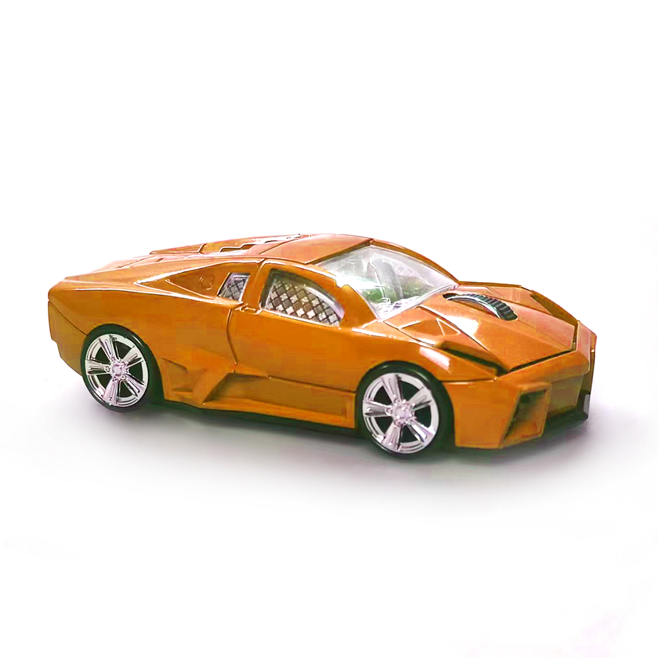 Wireless Bluetooth Mouse Sports Car Style 2.4GHz LED Light Glossy Decoration Desktop Laptop Computer Mouse Optical Mice (Orange)