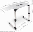 Adjustable Laptop Table Stand with Cooling Fan, Foldable Standing Desk & Non-Slip Mousepad (Gray)