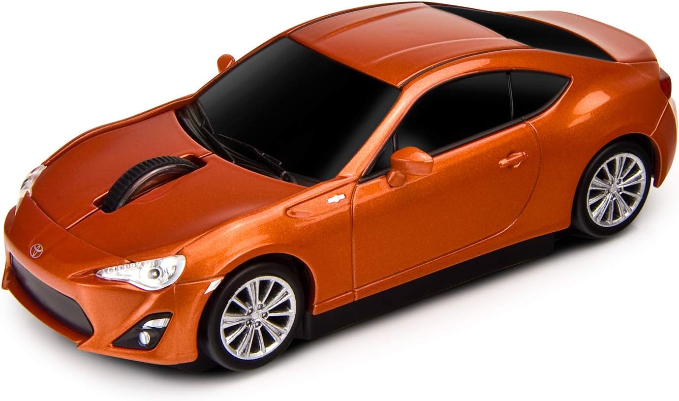 Certified Wireless Computer Mouse - Computer Accessories - Orange Wirelesss Mouse, Sport's Car Design with LED Lights - Style# T95910