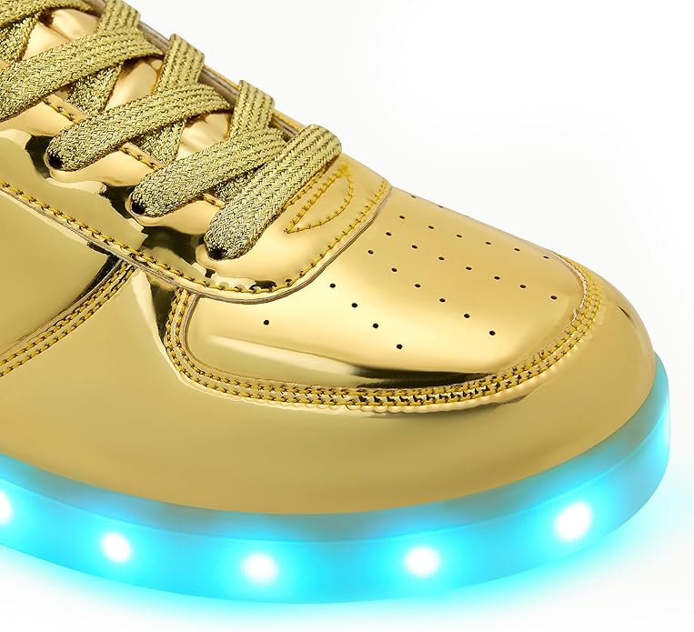 Certified Women's Led Light Up Sneaker, Glowing Gold Size 8