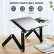 Laptop Adjustable Stand for Bed and Sofawith Cooling Fan Ergonomic Removable Mouse Pad for Apple MacBook Air and All Notebooks Black