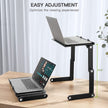 Adjustable Laptop Table Stand with Cooling Fan, Foldable Standing Desk & Non-Slip Mousepad (Silver)