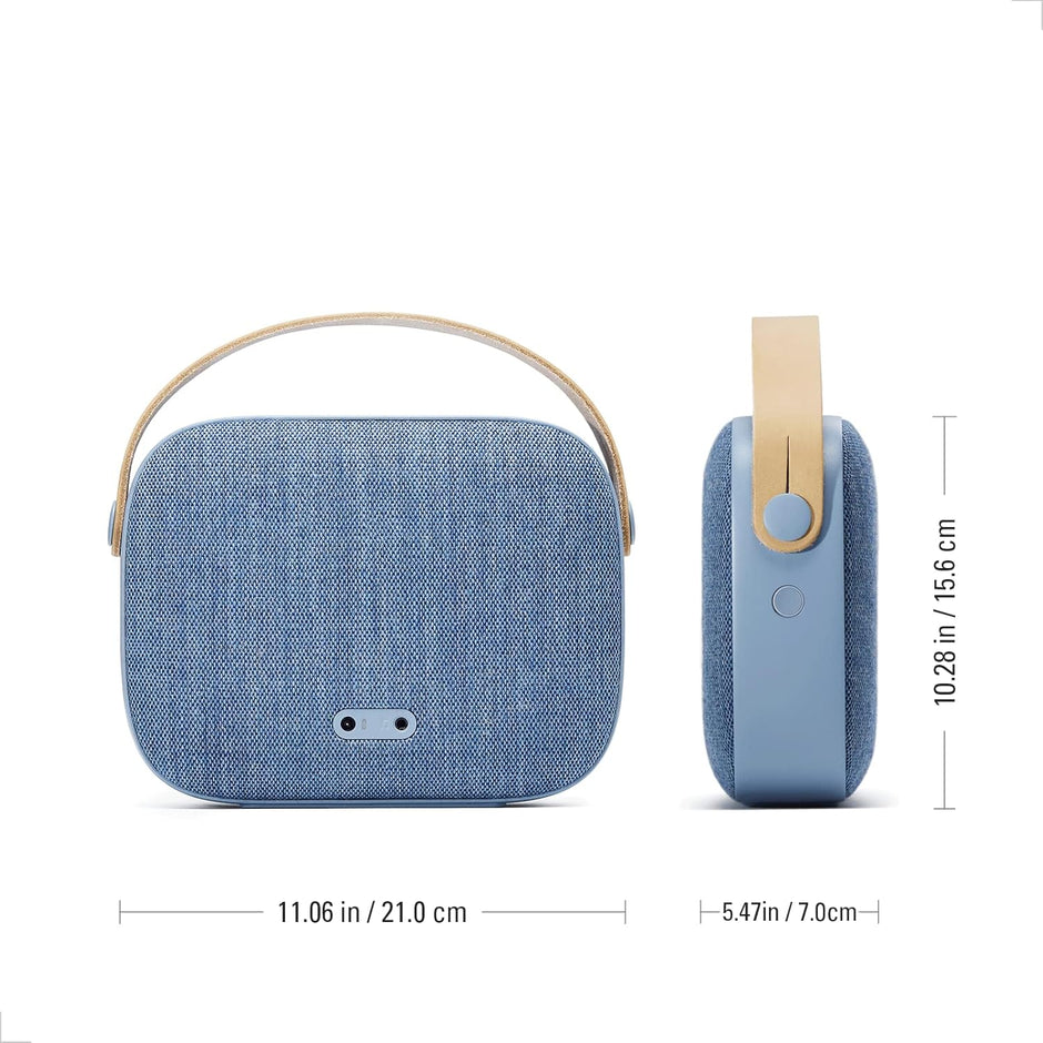 Vifa Helsinki Bluetooth Speaker - Portable Mini Speaker with Handbag Look, IPX4 Waterproof, HD Stereo Sound, Wireless Bluetooth Speaker for Outdoor, Home, Party (Aqua Blue)