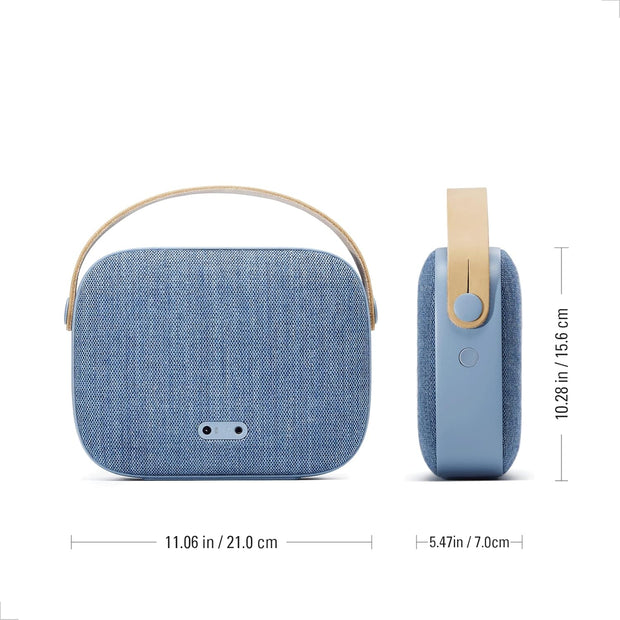 Vifa Helsinki Bluetooth Speaker - Portable Mini Speaker with Handbag Look, IPX4 Waterproof, HD Stereo Sound, Wireless Bluetooth Speaker for Outdoor, Home, Party (Aqua Blue)