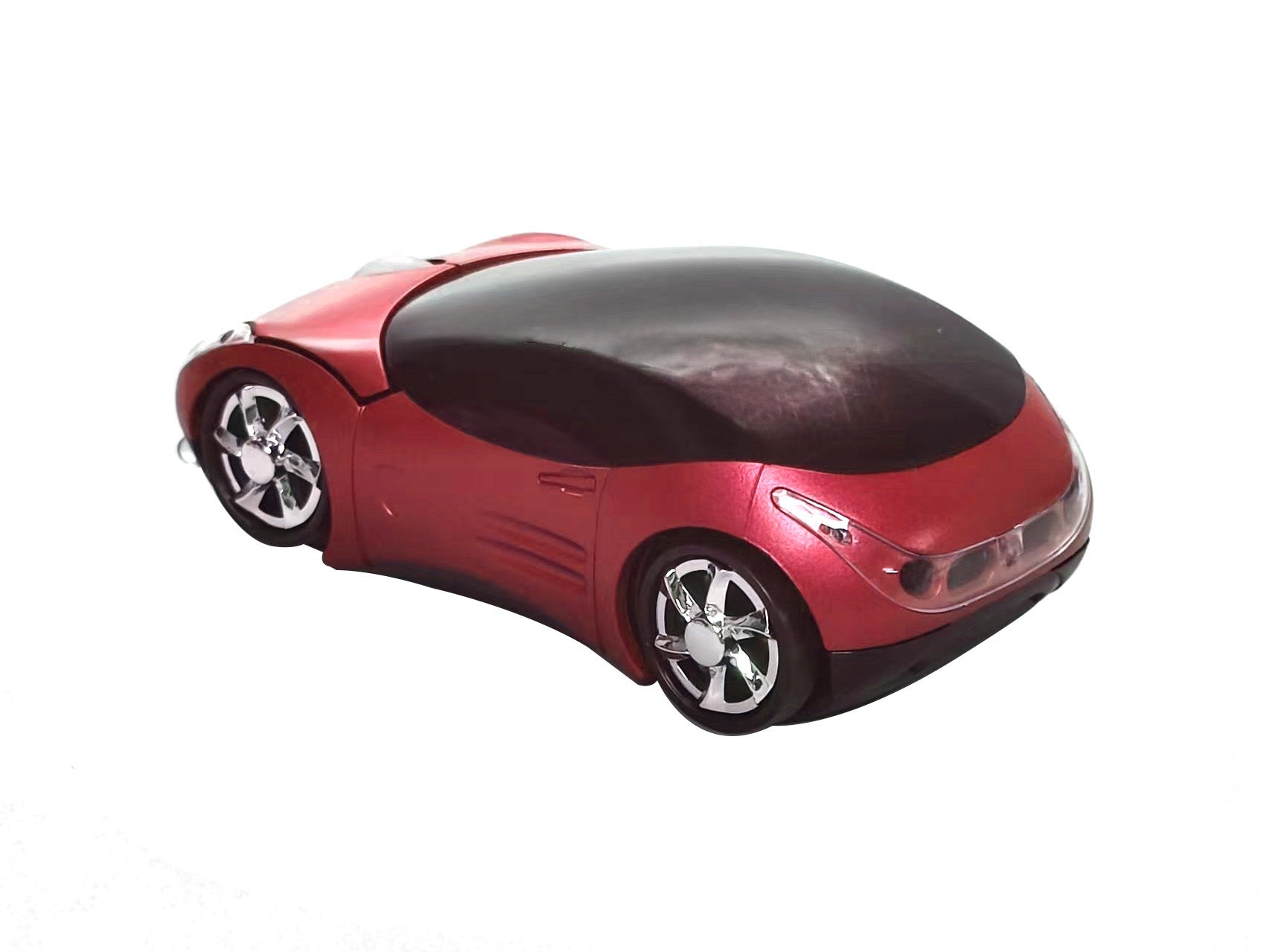 Computer Bluetooth Wireless Mouse Car Style Optical Mice USB 2.4Ghz 2 Button for PC Laptop (Red)