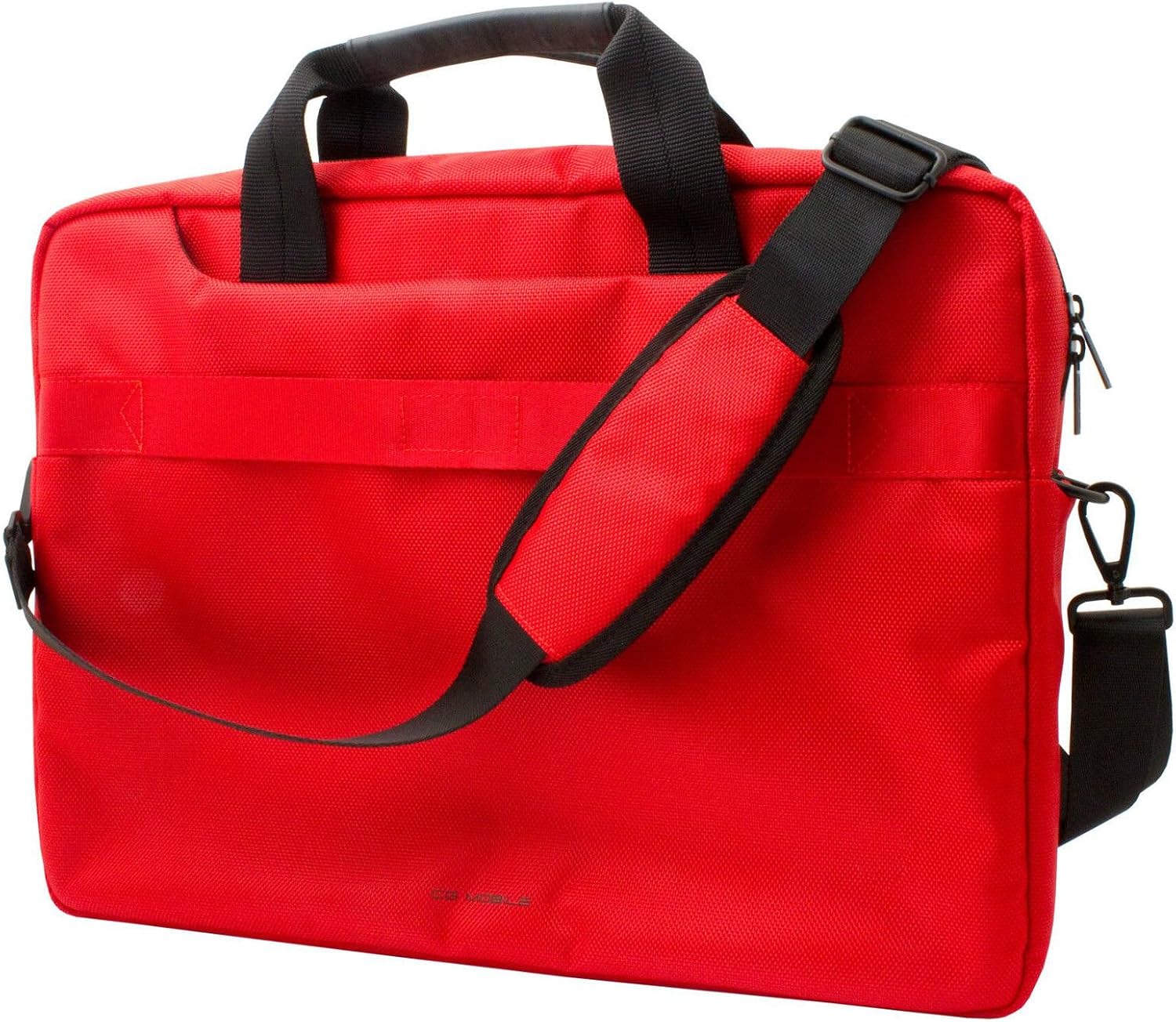 FERRARI Laptop Computer Messenger Bag Red with Black Piping and Embossed Yellow Logo