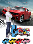 Kids Car Travel Luggage Suitcase with Wheels Children Trolley Case Muscle Car Design White